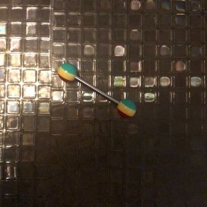 Rasta tongue ring